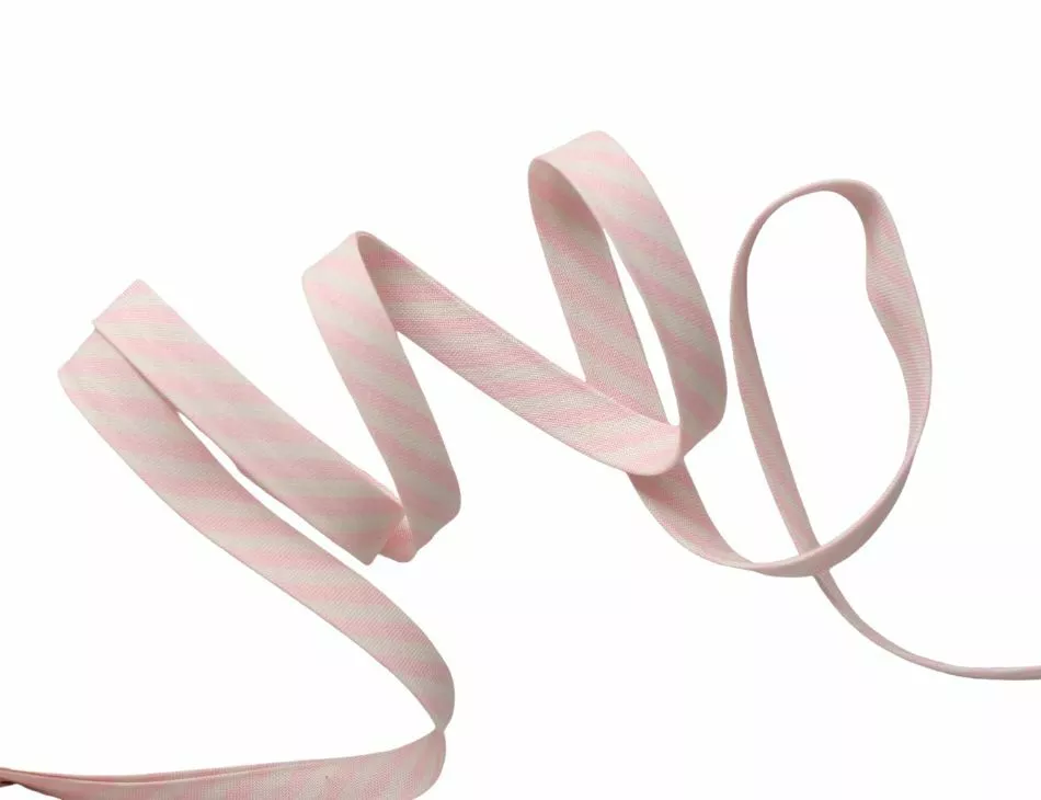 1/2" Double Fold Bias Dogwood Pink Stripe