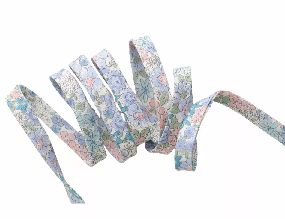 1/2" Double Fold Bias Petite Garden Blue