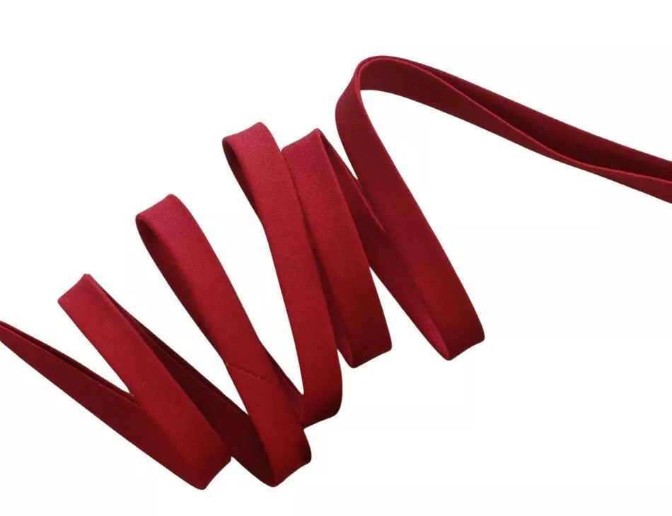 1/2" Double Fold Bias Ruby Red Solid