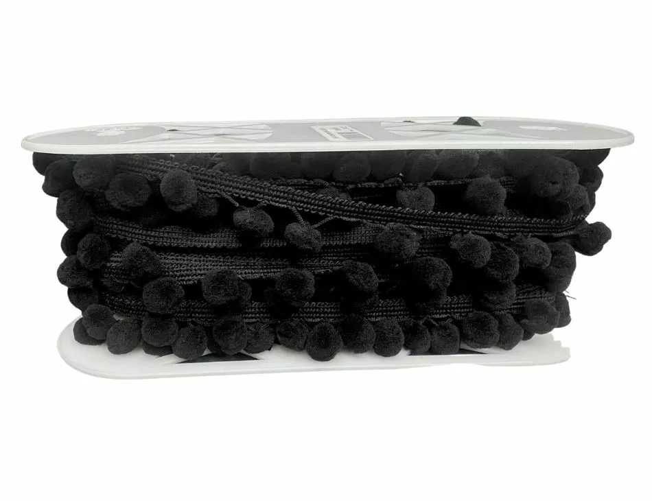 1/2" Pom Poms Black