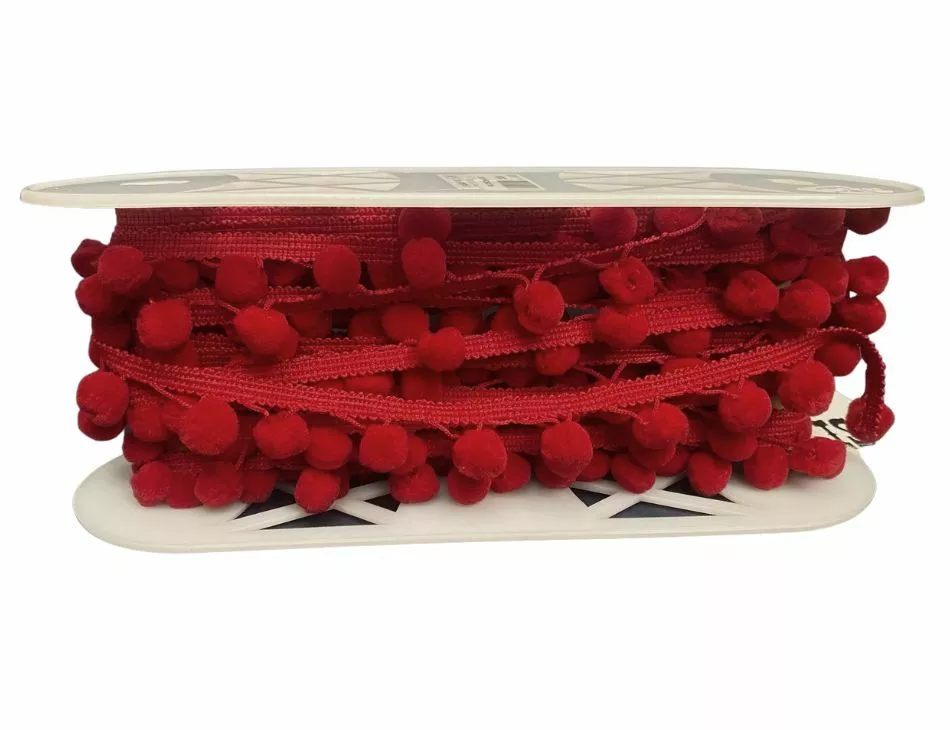 1/2" Pom Poms Red