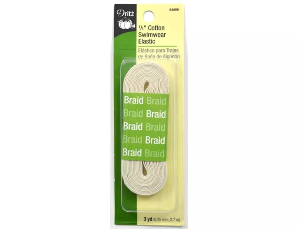 1/4" Cotton Swimwear Elastic Natural 9385N