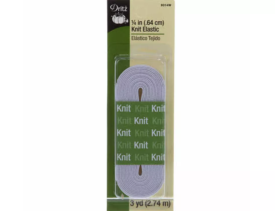 1/4" Knit Elastic White 9314W