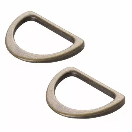 1" Flat D Ring - Antique Brass