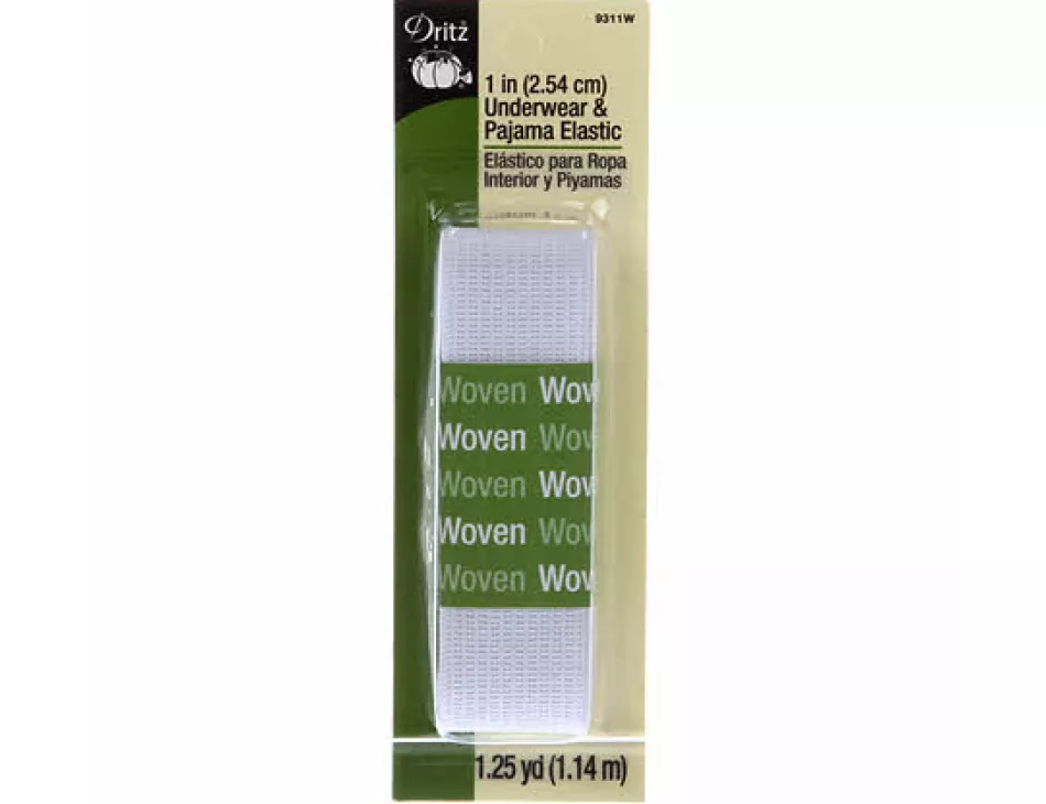 1" Underwear & Pajama Elastic White 9311W