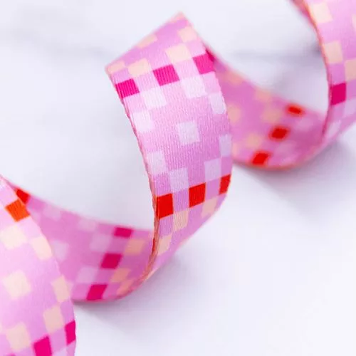 1 " Webbing - Pink Quadrilateral Macarn