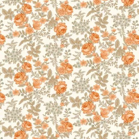 108" Wide Backing - Cream Cabbage Rose