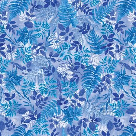 108" Wide Backing - Fern Fantasy Blue