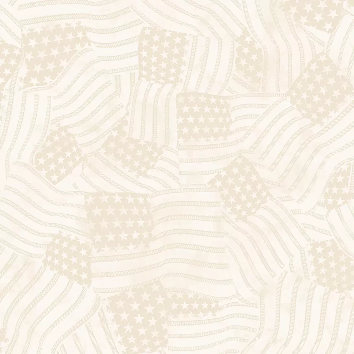108" Wide Backing - Founding Glory Cream Flags