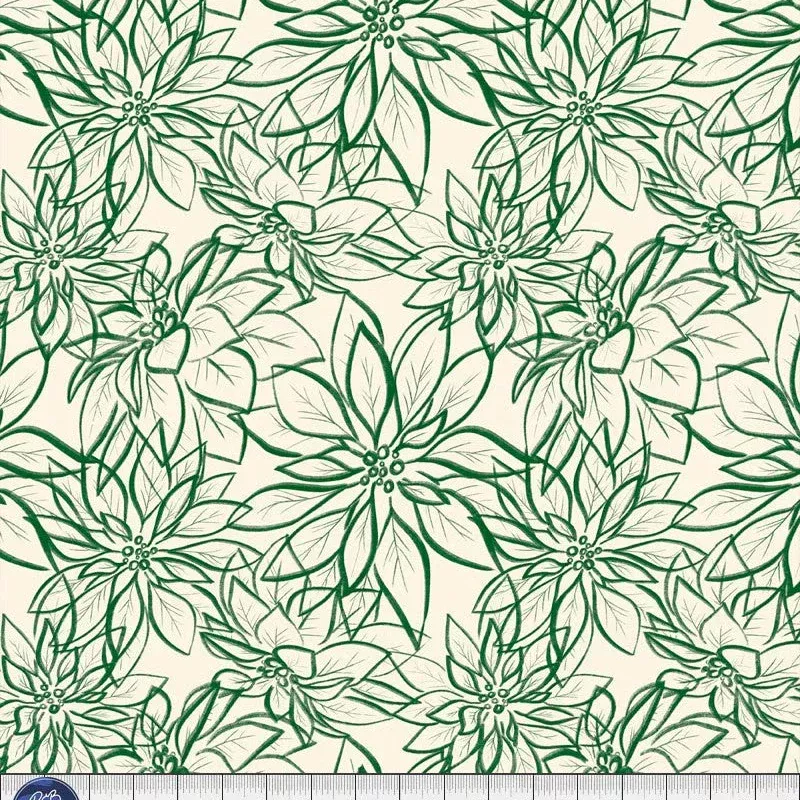 108"Wide Backing Poinsettias-Green