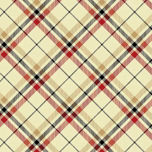 108" Wide Backing Tartan Plaid - Cream