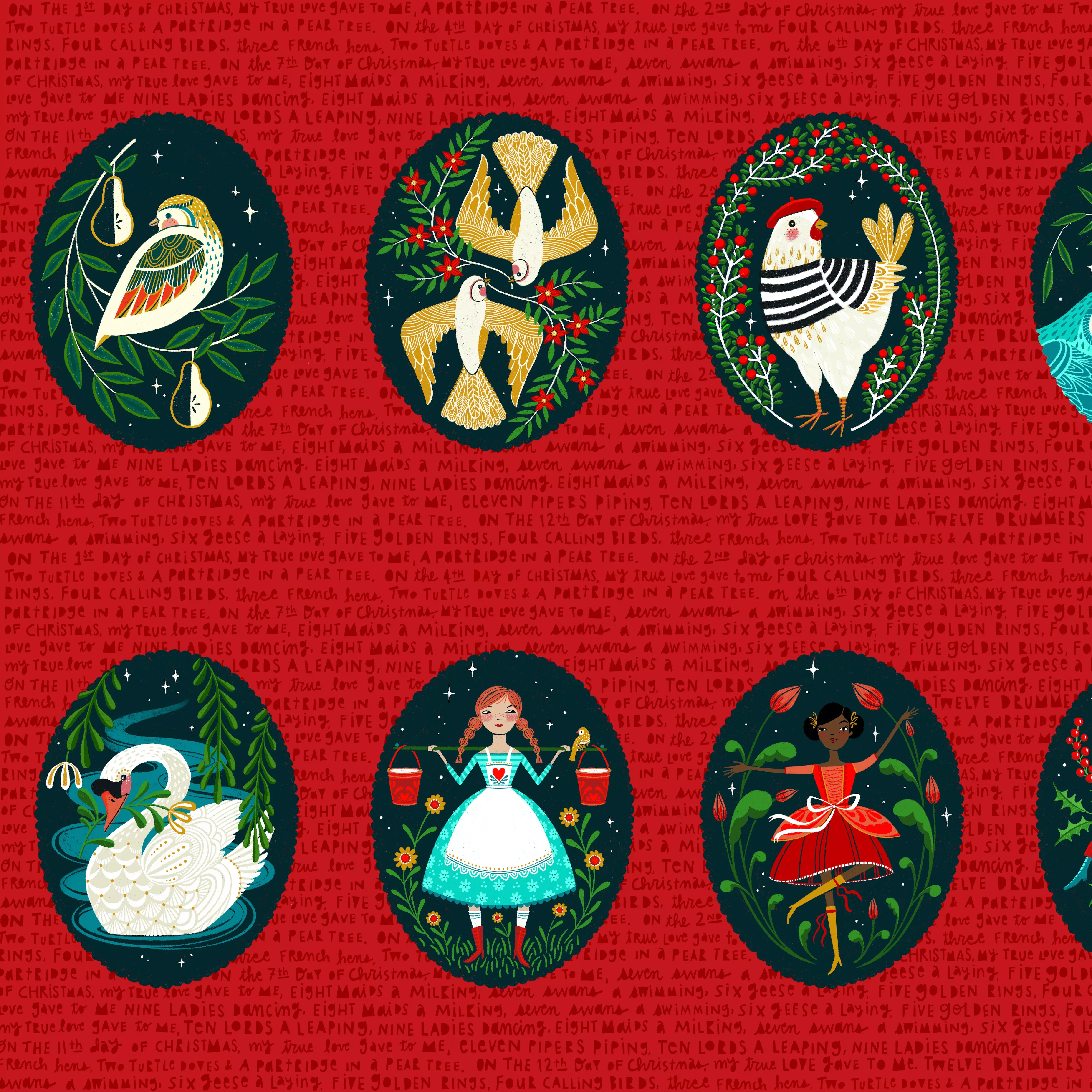 12 Days of Christmas | 12 Days Panel by Cori Dantini for FreeSpirit | PWCD130.XPANEL