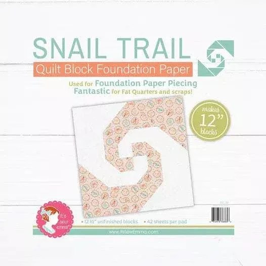 12" Snail Trail Quilt Block Foundation Paper by It's Sew Emma