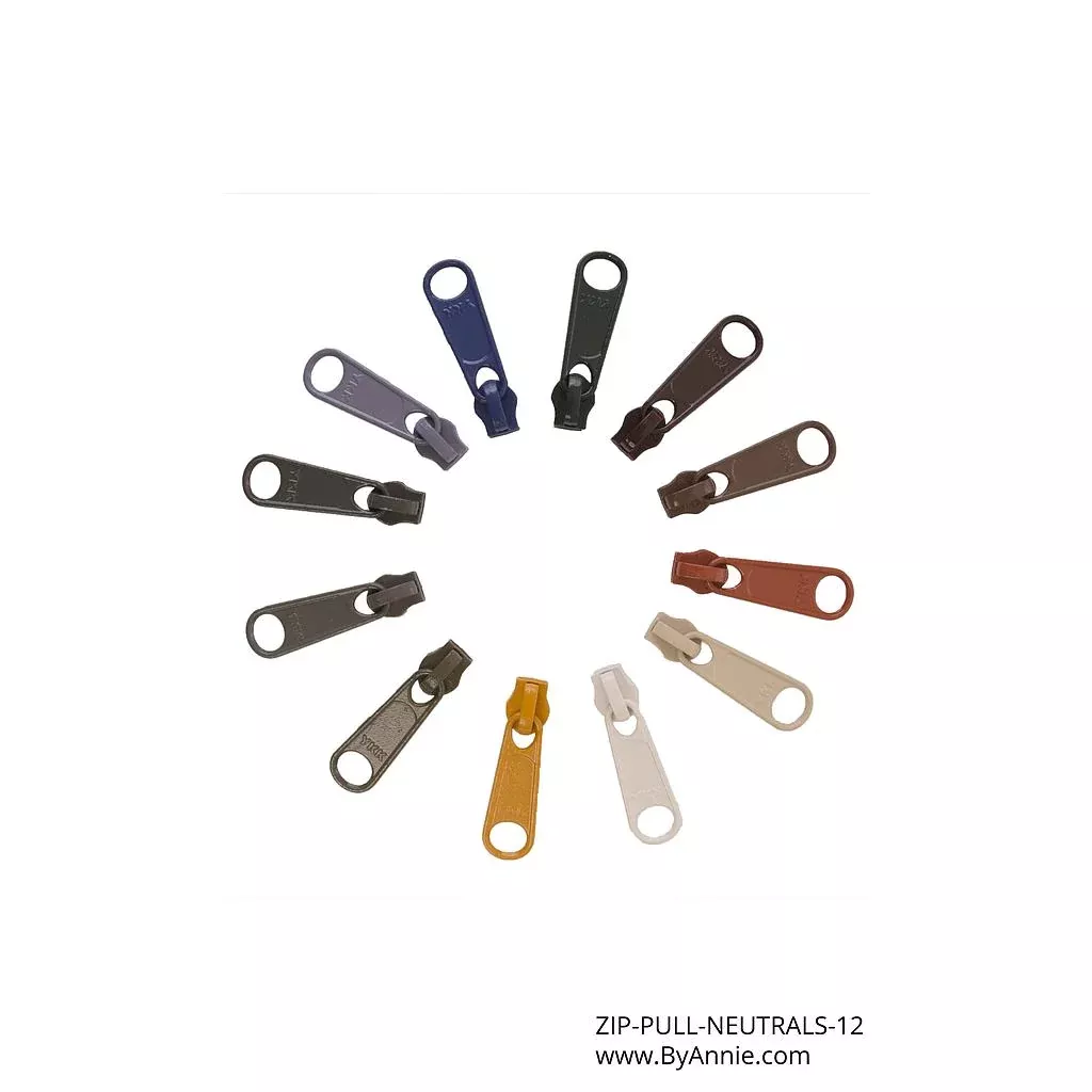 12 Zipper Pulls - Neutral