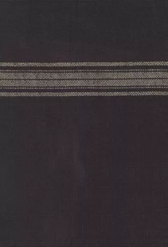 16" Moda Toweling - Black with Tan Stripe