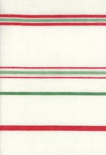 16" Moda Toweling - White Red Green