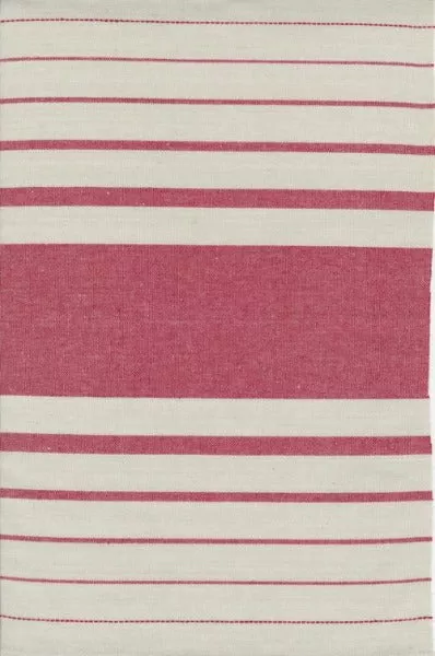 18" Moda Toweling - Enamoured Stone & Red Wide Stripes