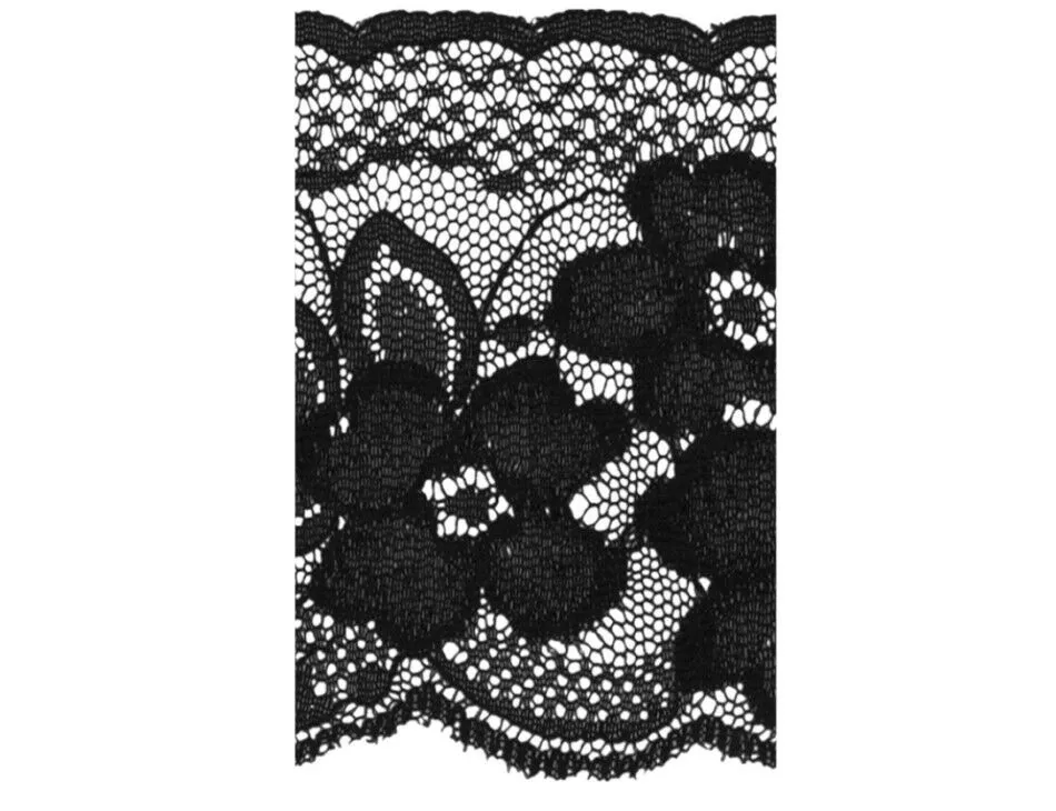 2 1/4" Rachel Lace Trim Non-stretch Black