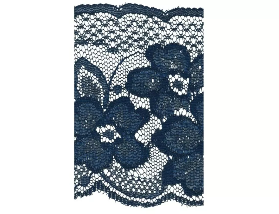 2 1/4" Rachel Lace Trim Non-stretch Navy