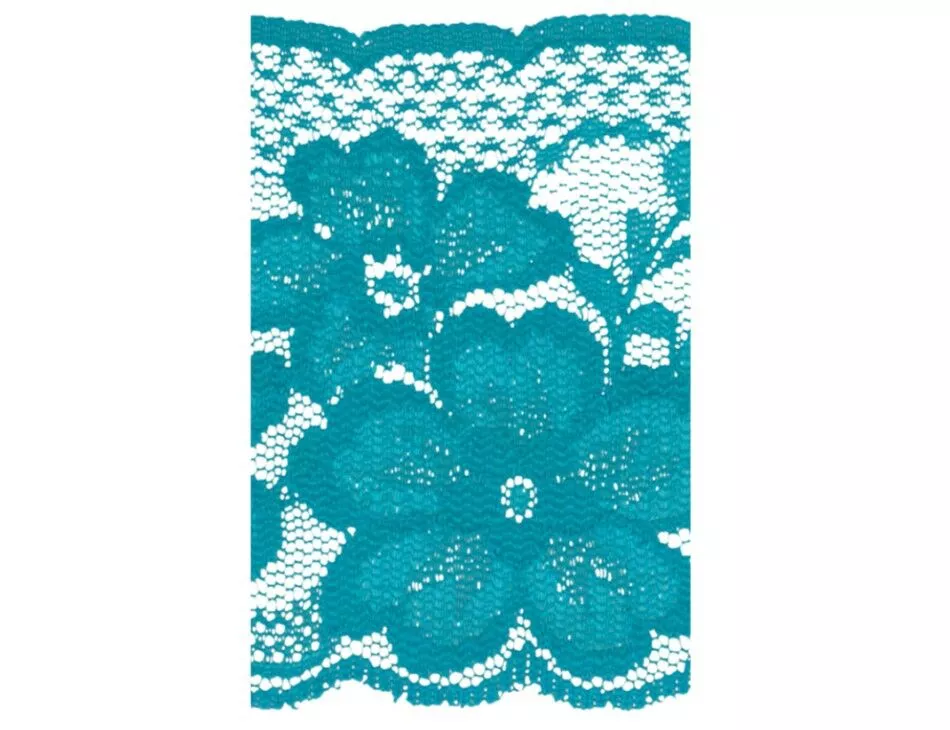2 1/4" Rachel Lace Trim Non-stretch Turquoise
