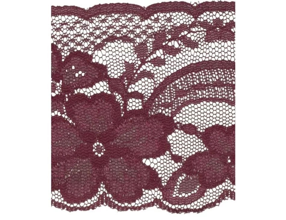 2 1/4" Rachel Lace Trim Non-stretch Wine