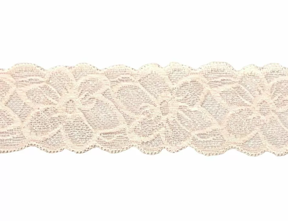2" Floral Elastic Lace Blush