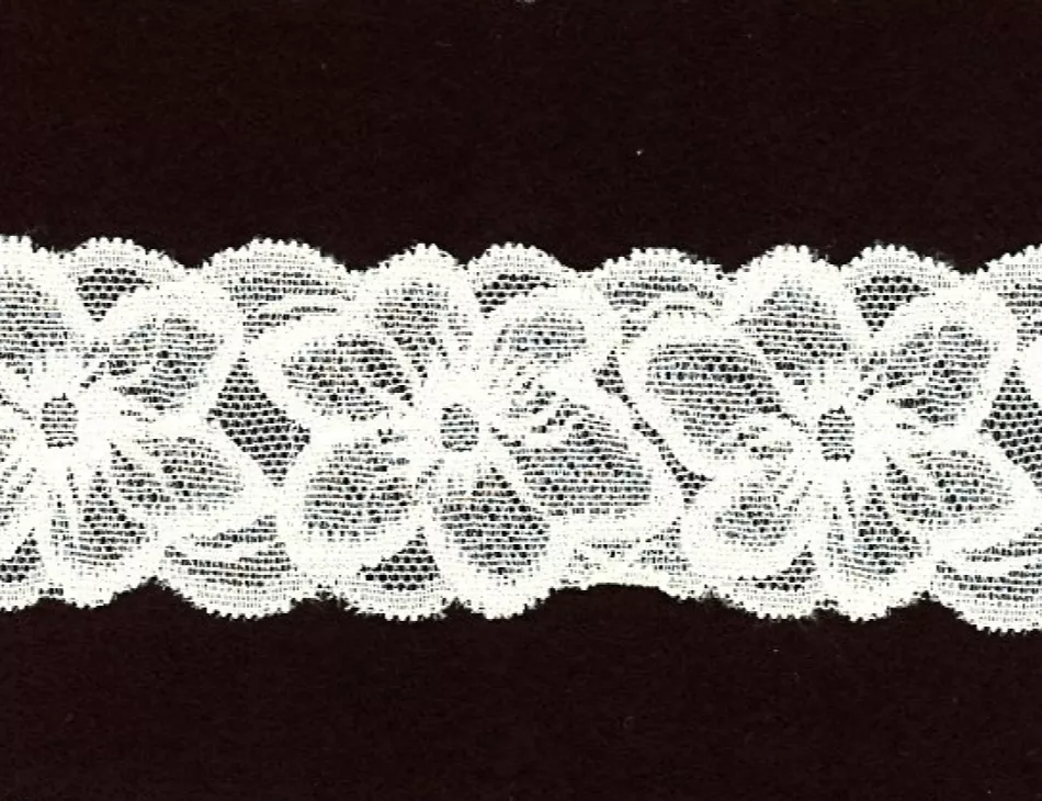 2" Floral Elastic Lace Cream