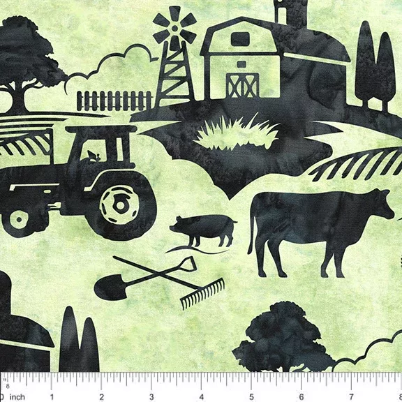 2024 AISH - Farm Scene Batik Fabric by Island Batiks SH162-610