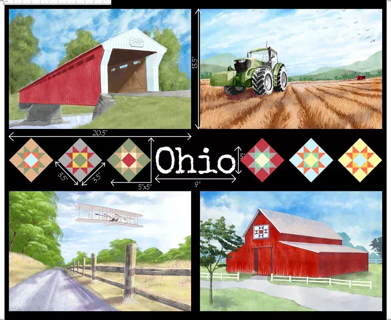 2024 All Ohio Shop Hop 36" x 43" Panel
