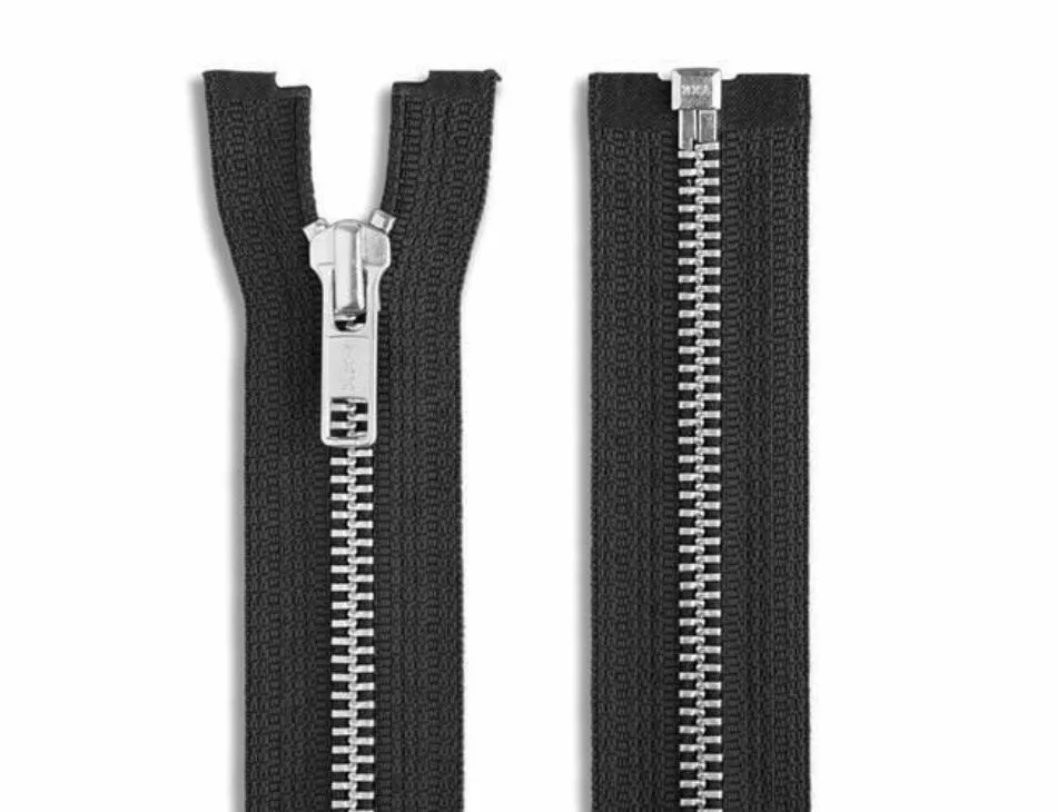26" Aluminum Separating Zipper Black