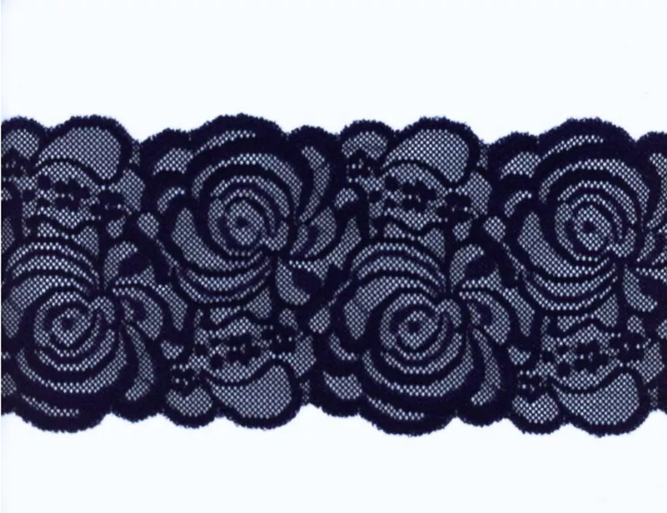 3 1/2" Elastic Lace Navy