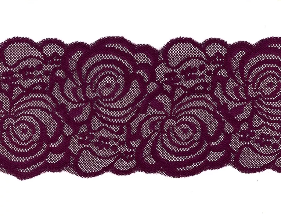 3 1/2" Elastic Lace Plum