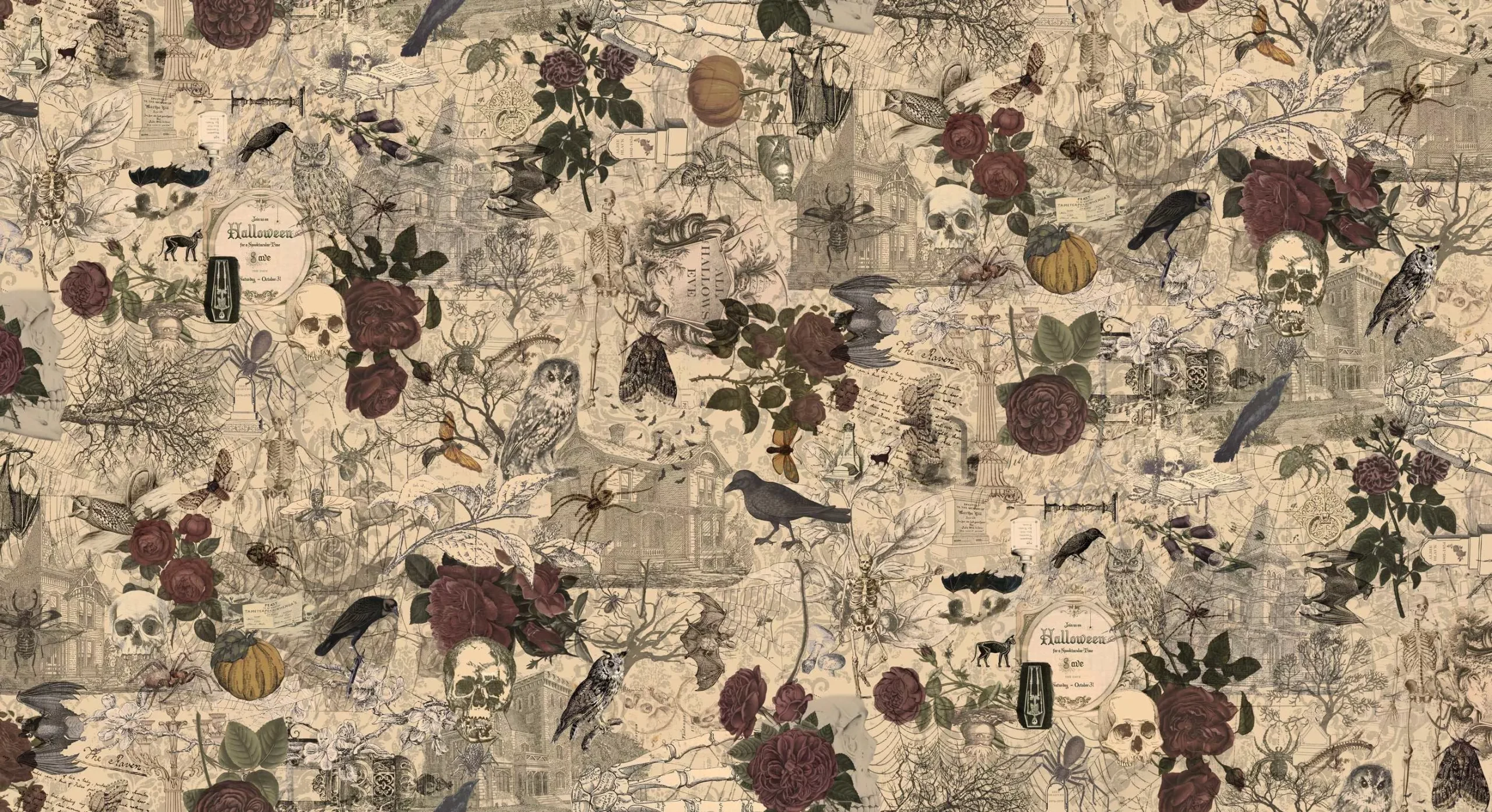 3 Sisters Favorites Collages - Haunted Mansion Multi 44371 11 - sold in 1/2 yard increments