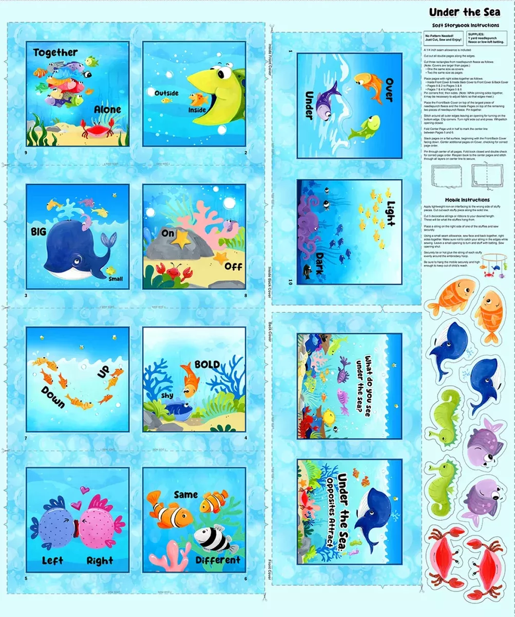 36"x 44" Book Panel - Multi Under the Sea