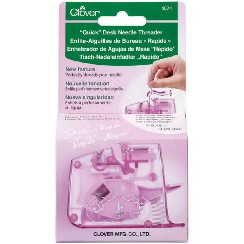 (4074) "Quick" Desktop Needle Threader - Pink - from Clover