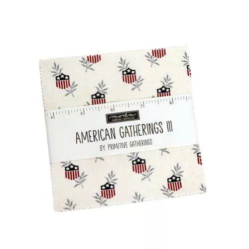(42) American Gatherings III Charm Pack 49320PP by Primitive Gatherings for Moda Fabrics.