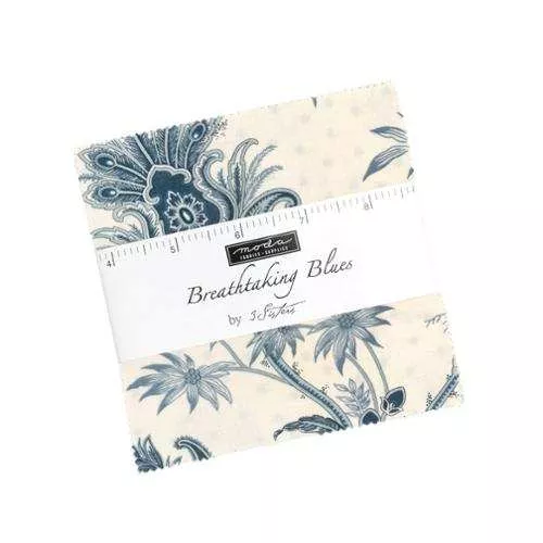 (42) Breathtaking Blues Mini Charm 44400MC by 3 Sisters for Moda Fabrics