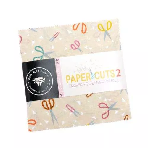 (42) Paper Cuts 2 Charm Pack RS1107PP by Rashida Coleman Hale of Ruby Star Society for Moda Fabrics