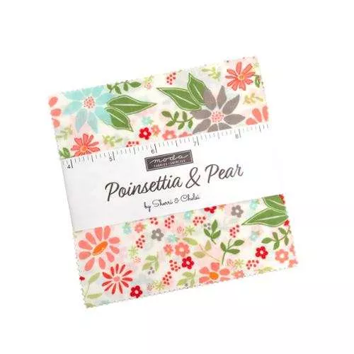 (42) Poinsettia & Pear Charm Pack 37710PP by Sherri & Chelsi for Moda Fabrics.