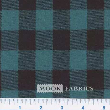 60″ Wide Flannel - Buffalo Check Hunter & Black