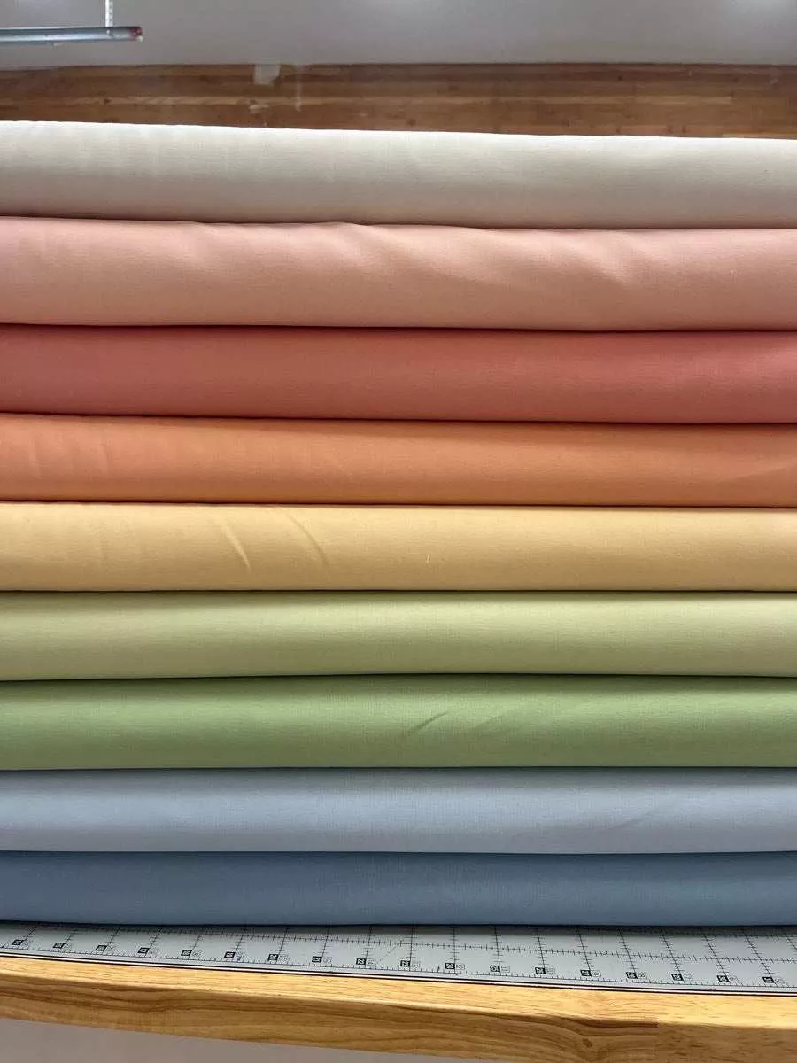 (9) Coordinating Bella Solids from Moda -1/2 yard increments-Curated Bundle