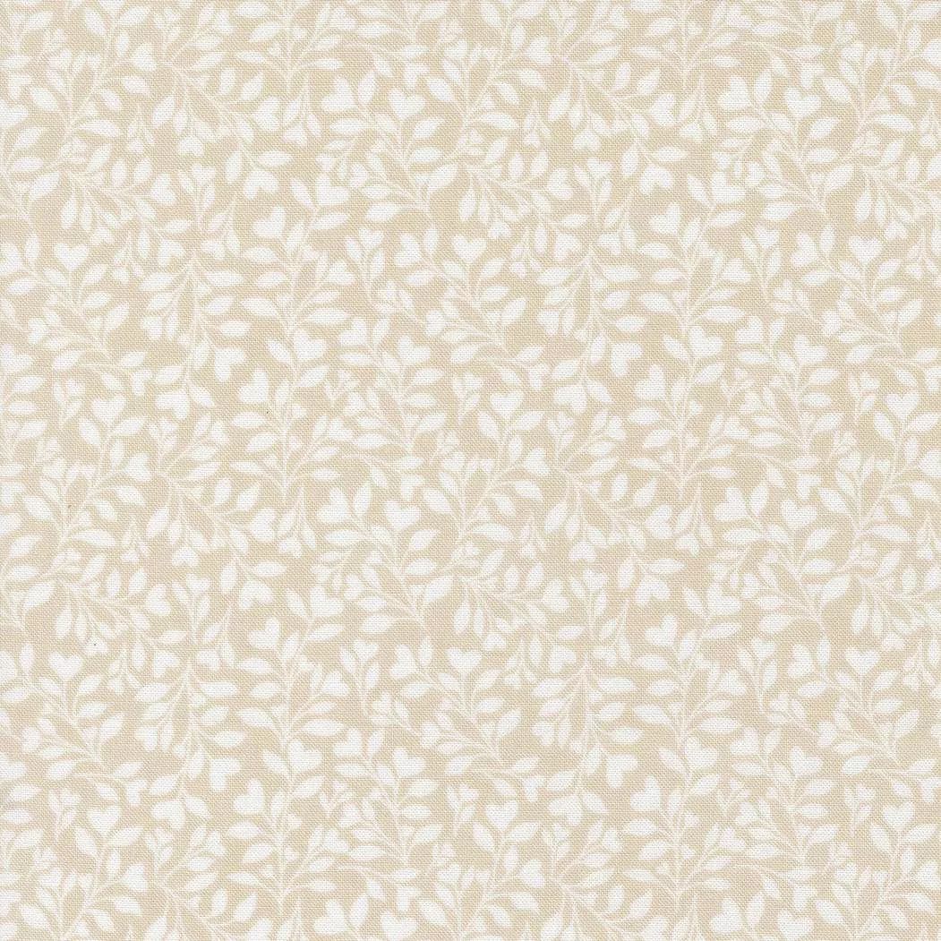 Abide Hearts and Leaves Stone 18794 17 for Brenda Riddle Designs for Moda Fabrics. Sold in 1/2 Yard Increments