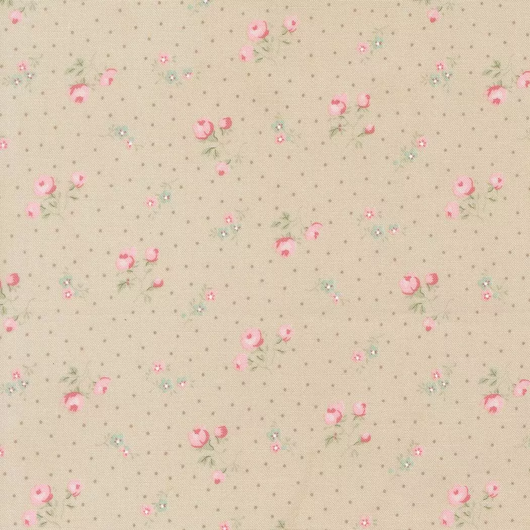 Abide Small Floral Stone 18792 17 for Brenda Riddle Designs for Moda Fabrics. Sold in 1/2 Yard Increments