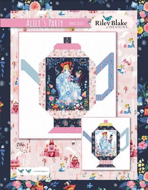 “Alice’s Party (Light Panel Version)” Down The Rabbit Hole Quilt Kit 78″x86″
