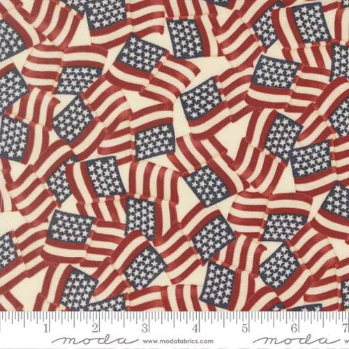 America 250 Years - Parchment Waving Flags