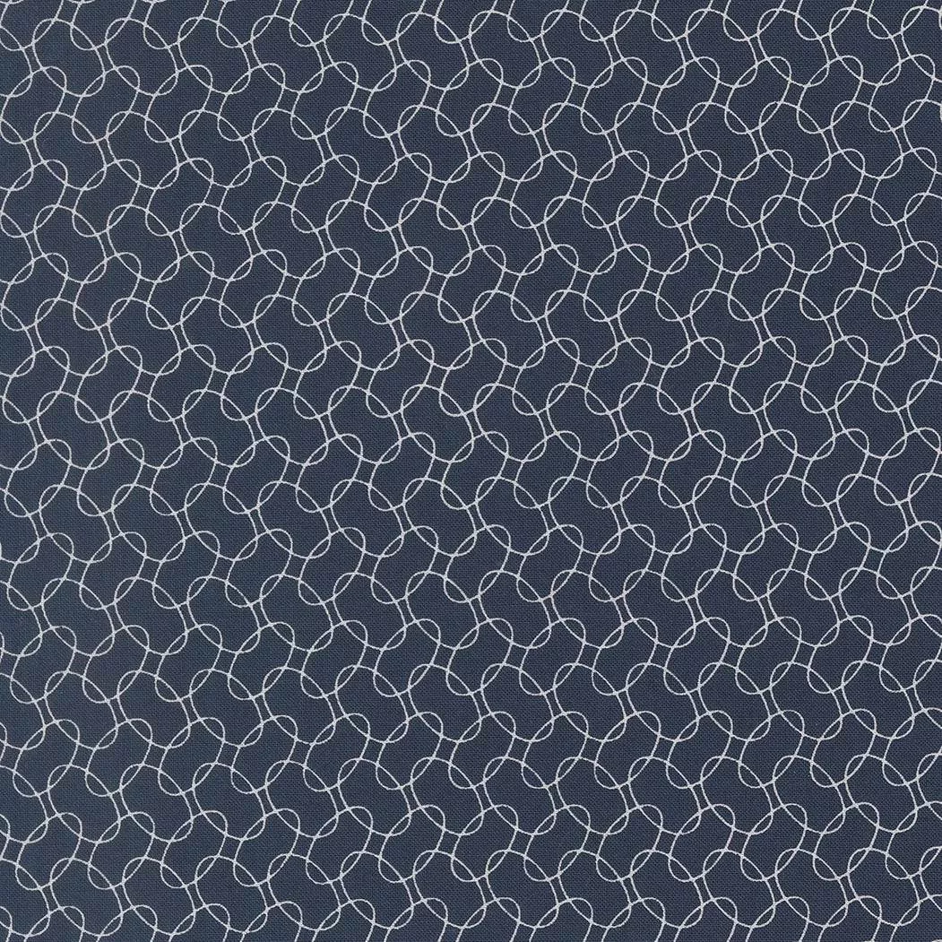American Gatherings III Intertwined American Blue 49323 15 by Primitive Gatherings for Moda Fabrics. Sold in 1/2 Yard Increments
