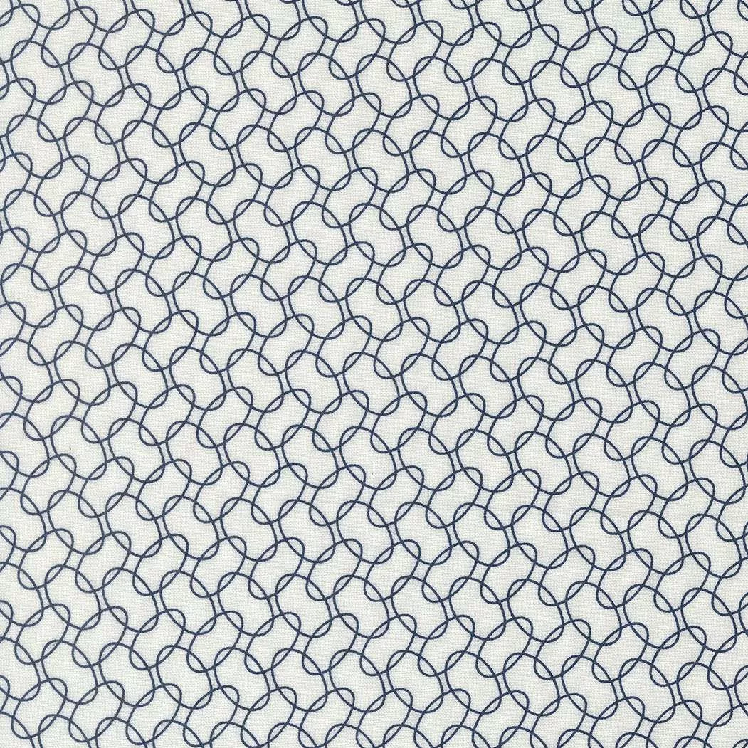 American Gatherings III Intertwined Cloud Nautical Blue 49323 24 by Primitive Gatherings for Moda Fabrics. Sold in 1/2 Yard Increments