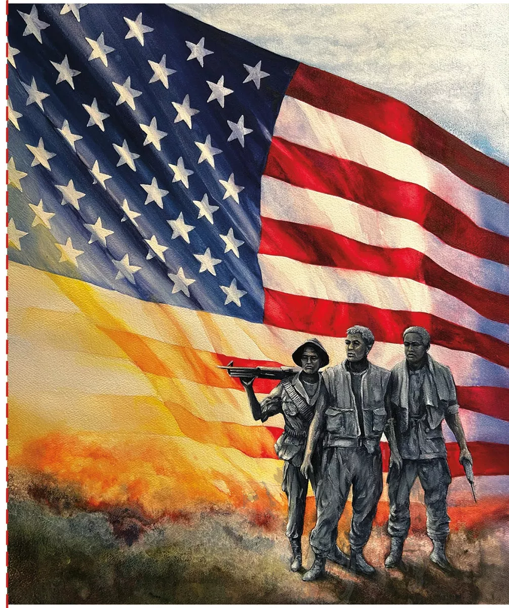 American Honor 35 1/2in x 43 1/2in The Three Soldiers Panel # PD17096R-PANEL