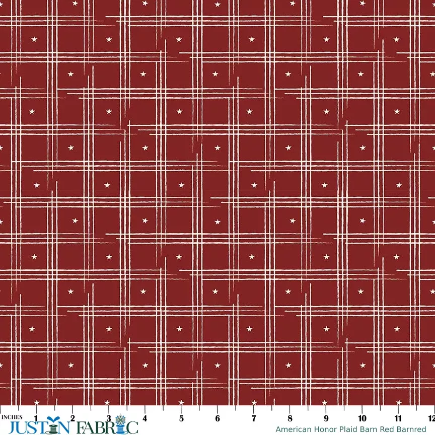American Honor Plaid Barn Red Barnred Yardage by Vicki Gifford | Riley Blake Designs