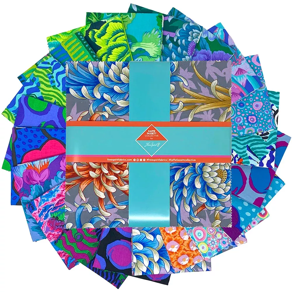 August 2025 | 10" Square Pack - Cool by Kaffe Fassett Collective for FreeSpirit | 42 pcs